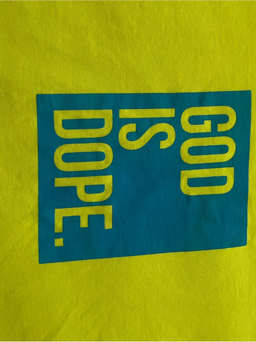 God is Dope Neon Yellow Short Sleeve Tee - Picture 2 of 3